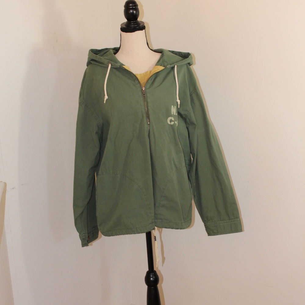Vintage GAP NW C-46 Military Green  Hooded anorak popover jacket  UNISEX
